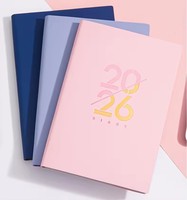 Agenda personnalisé A5 2026 avec logo, planificateur quotidien, hebdomadaire et mensuel, carnet de notes, plusieurs couleurs, couverture rigide en cuir, agenda en cuir