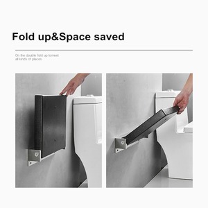 Banc de douche mural pliable Tomato 504x345mm en acier inoxydable avec une capacité de charge élevée - Product Image 2