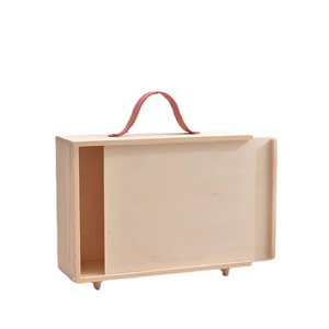 Caja de regalo de madera transparente con asa y tapa de acrílico, rectangular, 21 pulgadas, portátil, para almacenamiento de regalos navideños - Product Image 2