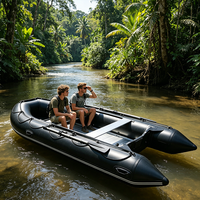 Hailebao Bateau pneumatique d'assaut haute vitesse en alliage d'aluminium et PVC de 4 m, bateau de sauvetage, bateau rapide, radeau de survie, bateau de pêche, bateau de dérive, bateau d'urgence
