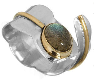 Hammer 925 Sterling Silver Labradorite Gemstone Spinner Ring Venta al por mayor Joyería de plata Eternity Vermeil Anillos Proveedor - Product Image 2