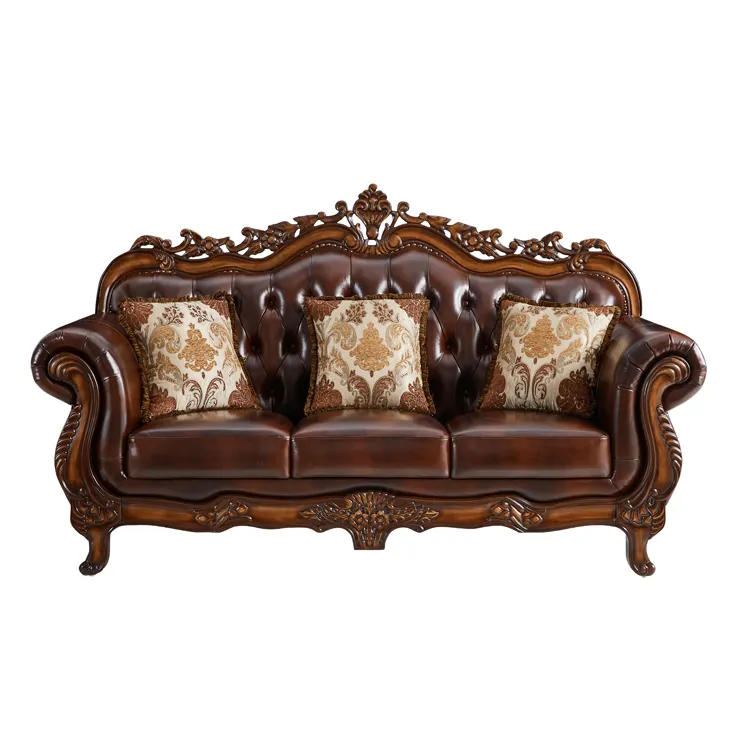 Conjunto de sofás de cuero, muebles de salón italianos modernos de lujo