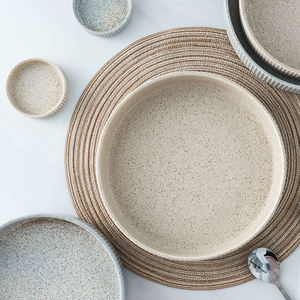 Towin 8 inci 10 inci disesuaikan Speckled Modern porselen piring datar keramik Microwave aman tahan lama Pesta Jamuan pernikahan - Product Image 5