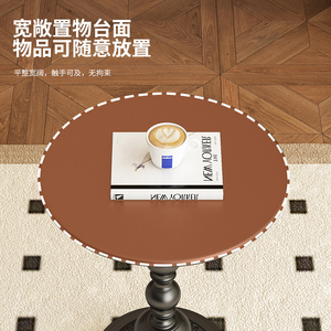 Sofa, Living Room, Black Retro Corner <strong>Table</strong>, Iron Round <strong>Table</strong>, Bedside, <strong>Light</strong> Luxury Balcony, Small Coffee <strong>Table</strong> - Product Image 6