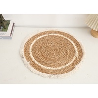 Set de table bohème en jute et jacinthe d'eau, tissé à la main, écologique, durable, réutilisable, couleur personnalisable, pour la salle à manger et la maison