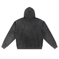 Sweat-shirt à capuche rétro délavé à l'acide, éco-responsable, avec fermeture éclair, veste d'hiver avec doublure et motif de lettres