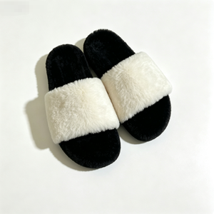 Cozy Women Fog Grey Coral Velvet Faux Fur Slippers Quilted Upper Low Platform Indoor Custom Sole For Buying Agents Home Ladies A - Product Image 3