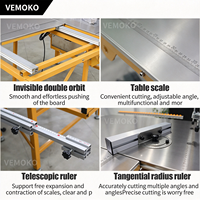 Scie à table coulissante de haute précision avec support à roulettes pour atelier de meubles sur mesure