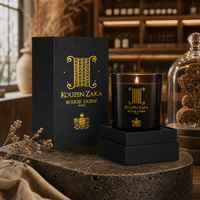 Boîte de luxe noire avec couvercle et base pour pot de bougie parfumée, emballage cadeau pour marque de boutique