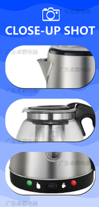 Bouilloire <span class=keywords><strong>électrique</strong></span> sans fil en acier inoxydable avec contrôle de la température, fenêtre en verre, <span class=keywords><strong>mini</strong></span> <span class=keywords><strong>théière</strong></span>, ébullition rapide, maintien au chaud pour la maison - Product Image 5