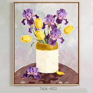 Stampa d'arte murale dipinta a mano su tela: Natura morta con iri <span class=keywords><strong>di</strong></span> colore <span class=keywords><strong>viola</strong></span> |   Quadro su Tela Incorniciato |   Decorazioni per la casa - Product Image 1