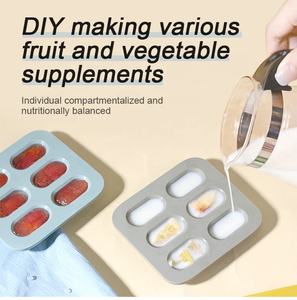 Conteneur de congélateur en silicone personnalisé Mini <span class=keywords><strong>bac</strong></span> à glaçons Plateau de congélateur pour <span class=keywords><strong>lait</strong></span> <span class=keywords><strong>maternel</strong></span> en silicone Moule à glace à 6 cavités pour crème glacée pour bébé - Product Image 4