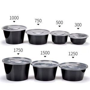 Recipientes Redondos de Plástico Biodegradable y Reciclable para Alimentos con Tapas para Preparación y Almacenamiento de Comidas (Capacidad Personalizada) - Product Image 2