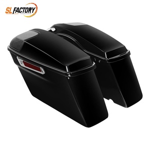 Sacoches de <span class=keywords><strong>moto</strong></span> durables noires mates avec fermoirs chromés et grilles pour haut-parleurs, compatibles avec Harley Touring Road Glide Street Glide 14-23 - Product Image 3