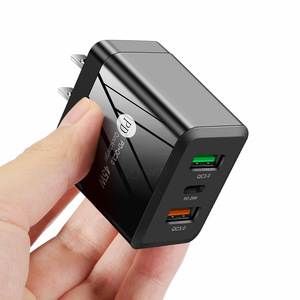 2022 High Quality Universal EU UK US 45W Plug Type-<b>C</b>+Dual <b>USB</b> Port QC3.0 Fast Charger Quick Charging for Mobile Phones - Product Image 2