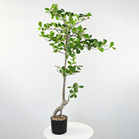 Tanaman Buatan Daun Ficus yang Lebat dengan Batang yang Mirip Asli untuk Dekorasi Ruang Tamu Dalam Ruangan, Rumah, Kantor, Restoran, Kantin, Hotel