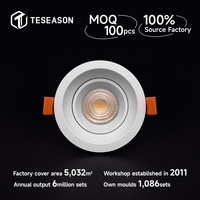 Cadre de luminaire LED encastré circulaire TN061R1-PS (CNC) - Aluminium moulé sous pression, découpe de 80 mm, diamètre frontal de 90 mm, remplacement de module GU10