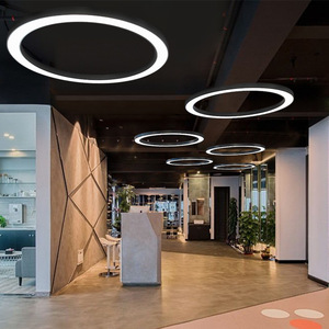 Hiện Đại Đơn Giản Nối <span class=keywords><strong>LED</strong></span> Đèn Chùm Sáng Tạo Vòng Ánh Sáng Với Nhôm Đèn Cơ Thể Cho Trung Tâm Văn Phòng Siêu Thị Internet Quán Cà Phê Cửa Hàng - Product Image 3