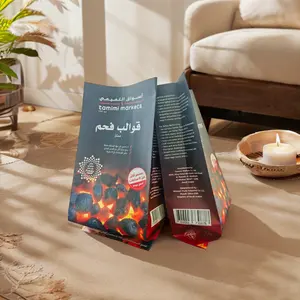 5kg 맞춤형 인쇄 크래프트 종이 가방 다층 다채로운 포장 석탄 숯 쇼핑 전시회 다크 브라운 크래프트 재료