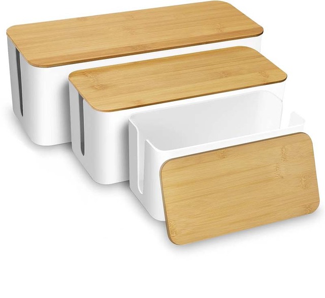 Office Desktop Wire Organizer Box for Socket and Power Strip Cable Management
