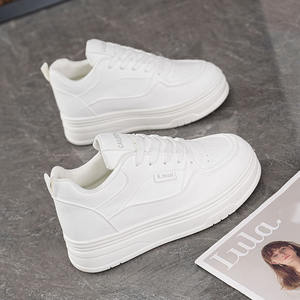 Chaussures de sport à plateforme Pancake, baskets décontractées, nouvelles chaussures blanches tendance et polyvalentes pour femmes - Product Image 4