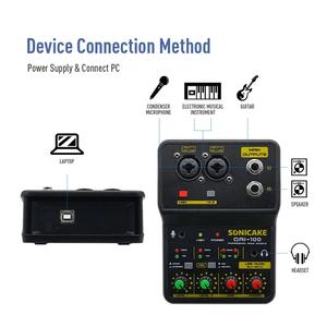 Console <span class=keywords><strong>de</strong></span> <span class=keywords><strong>mixage</strong></span> audio mini 2 canaux SONICAKE, carte son, studio DJ, enregistrement musical, karaoké à domicile, compatible <span class=keywords><strong>PC</strong></span>, QAI-100 - Product Image 4