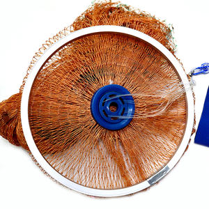 Types américains Filets de lancer Acier galvanisé Filet coulé à la main Anneau en aluminium Filet de pêche Filet en nylon à double nœud - Product Image 2