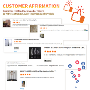 Grand chandelier doré en verre transparent avec couvercle hurricane en métal pour tables de mariage, dîners et décoration intérieure - Product Image 5