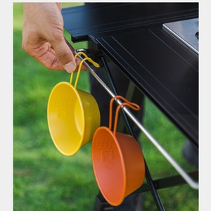 Multifunctional Folding <b>Table</b> <b>Adjustable</b> <b>Leg</b> Height Multiple Partition Camping Outdoor Bbq Storage <b>Table</b> - Product Image 5