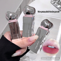 Gege Bear Mini Gloss à Lèvres Velours Mat Effet Repulpant Longue Durée Hydratant Non-Transfert 6 Couleurs