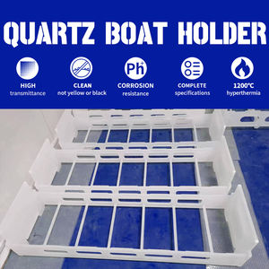 Barco de oblea de vidrio de cuarzo personalizado para transportar la oblea de silicio solar semiconductor fotovoltaico en el horno de difusión - Product Image 4