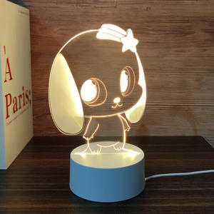 Lampe de nuit LED 3D créative, contrôle tactile, lumière tamisable, couleur et monochrome, lumière chaude, décoration moderne pour salon, corps de lampe en ABS - Product Image 5