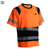 T-shirt de travail à manches courtes et pantalon de travail haute visibilité réfléchissant fluorescent grande taille JIADE pour l'été – Uniforme homme