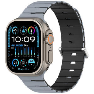 สายนาฬิกาซิลิโคนขายส่งสำหรับ Apple Watch Ultra 49 มม. SE44 มม. Series 10/11 46 มม. สายนาฬิกาแบบสปอร์ตแม่เหล็กสองสี - Product Image 5