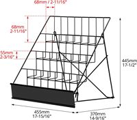 QWORK Présentoir à Livres Métallique à 4 Niveaux Gain de Place 18.4x16.6x14.5 Présentoir de Table en Fil Métallique pour Livres, CD et Magazines