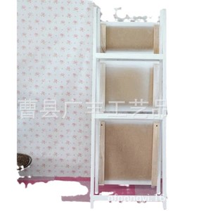 Étagère pliante à trois niveaux en bois massif, support rectangulaire polyvalent pour plantes d'intérieur, couleur marron et blanc, type sur pied - Product Image 3