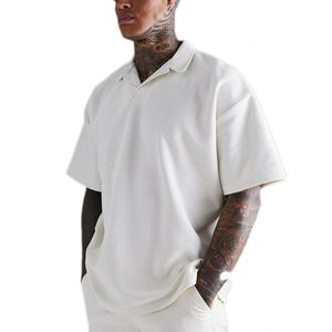 Polo personalizado Dry Fit Golf para hombre Jersey de sarga de gran tamaño de punto transpirable patrón sólido de longitud corta - Product Image 1