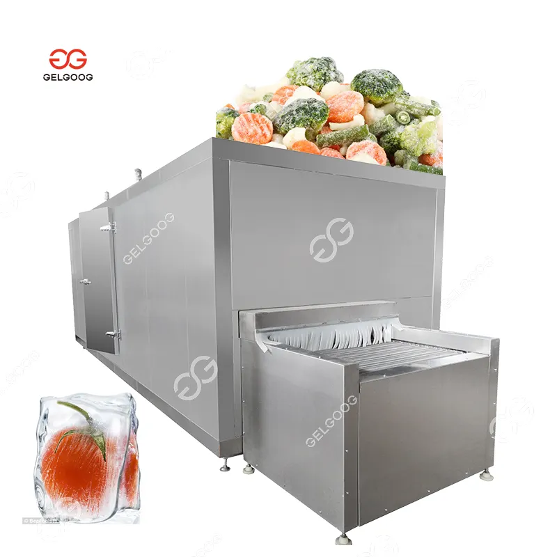 Gelgoogファーストフード冷凍ポテトチップ冷凍およびフロスティングマシンポテト加工機械冷凍
