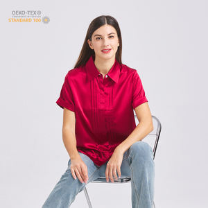Verified <span class=keywords><strong>Pro</strong></span> Factory Luxury 6A 22MM Mulberry SIlk Clothes <span class=keywords><strong>Blouse</strong></span> Tops OEKO-TEX 100 Collection de chemises en soie certifiées - Product Image 5