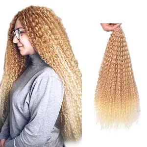 Wholesale Soft Goddess Deep Curly Ombre Kinky Curly Crochet Braids Afro 20 Inches Marley Hair Synthetic Braiding Hair Extensions