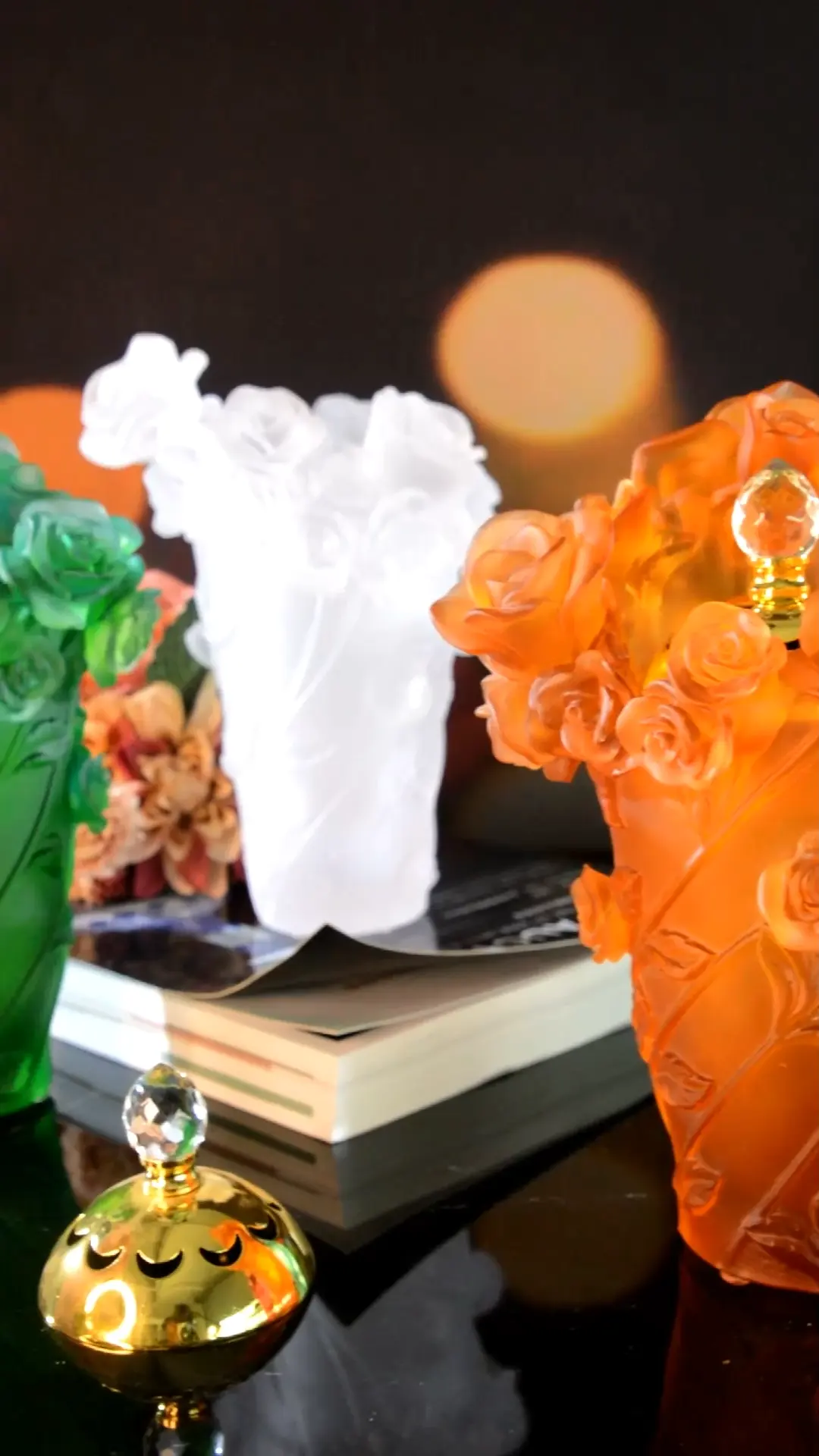 SAINT-VIEW Nordic Home Decor Flower Ramadan Jar Oud Censer Box Wedding Souvenirs for Guests