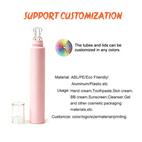 Tube de brillant à lèvres avec applicateur en silicone, 10ml 15ml, logo personnalisé, bouchon à vis transparent, estampage à chaud, emballage vide pour brillant à lèvres