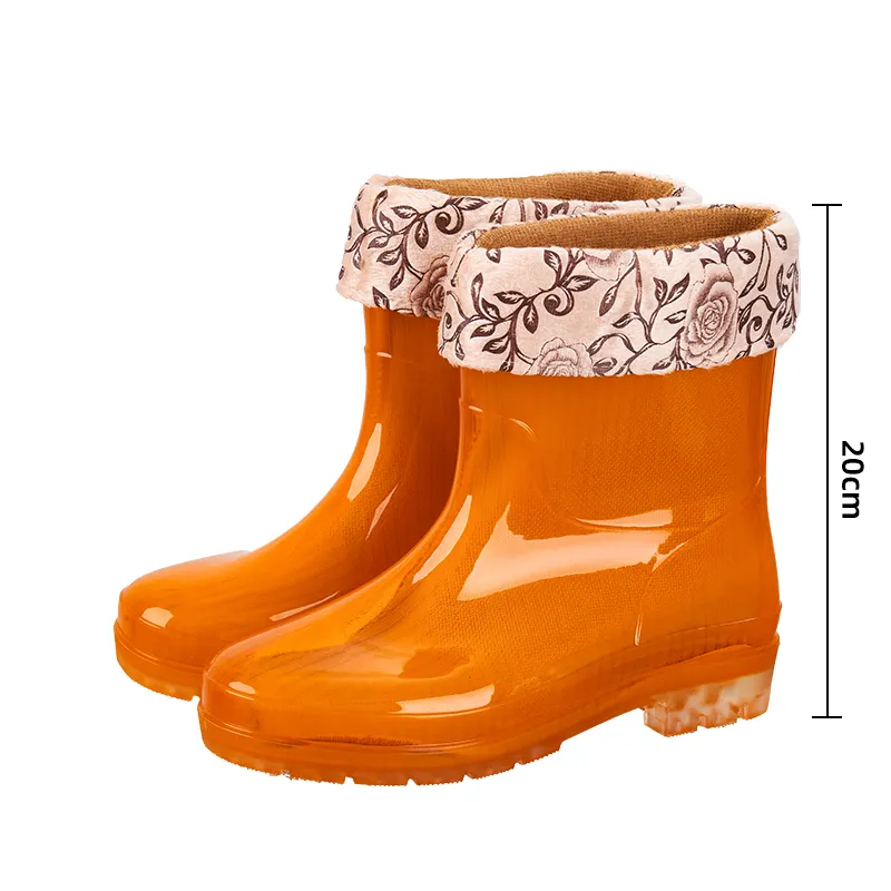 Melhor preço Sapatos de chuva de borracha para mulheres, botas de borracha à prova d'água personalizadas de fábrica