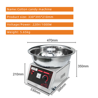 Machine à barbe à papa électrique entièrement automatique commerciale couleur brossée fantaisie avec système audio 220V nourriture de rue