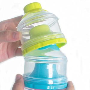 BPA-Free Non-Spill 3-Layer Baby Snack Storage Dispenser <b>Plastic</b> <b>Boxes</b> for Milk Powder Formula <b>Stacking</b> Container Case - Product Image 4