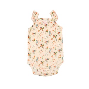 Barboteuse Triangle d'Été pour Nouveau-né, <span class=keywords><strong>Combinaison</strong></span> Camisole Florale Mignonne pour Filles, 100% Coton, Style Adorable, 3-24 <span class=keywords><strong>Mois</strong></span> - Product Image 4