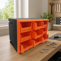 Organisateur d'outils mural empilable à 9 compartiments modulaires pour petites pièces et quincaillerie, idéal pour garage et atelier