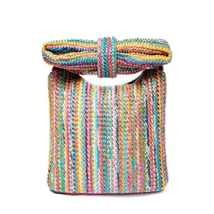 Индивидуальные модные плечевые сумки с узлом для вязания крючком летние наручные сумки для повседневной жизни