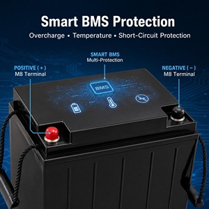 แบตเตอรี่ LiFePO4 24V 100Ah พร้อมบลูทูธ, แบตเตอรี่ลิเธียม 25.6V ป้องกันอุณหภูมิต่ำ สำหรับมอเตอร์ทรอลลิ่ง รถบ้าน RV - Product Image 3