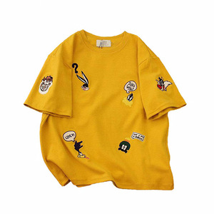 Camiseta de Manga Larga para <span class=keywords><strong>Mujer</strong></span>, Talla Grande, Cuello Redondo, Bordada, de Poliéster, Transpirable, Corte Regular, Informal, para Estudiantes - Product Image 1